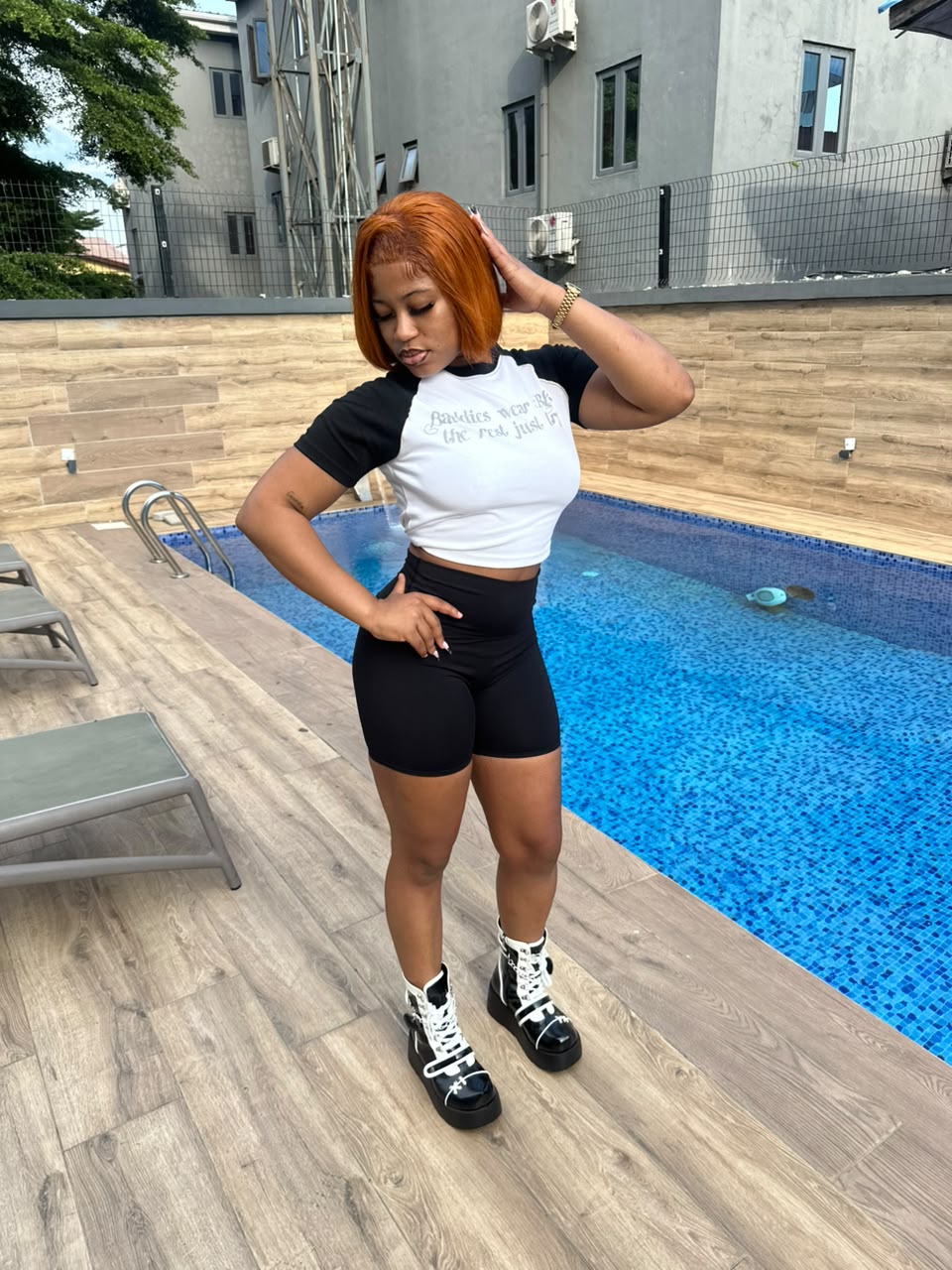 SWC Femme Code Set worn poolside